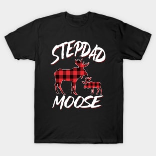 Red Plaid Stepdad Moose Matching Family Pajama Christmas Gift T-Shirt